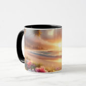 Betoverd tropisch strand met magische hibiscus mok (Voorkant links)