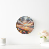 Betoverd tropisch strand met magische hibiscus ronde klok (Huis)