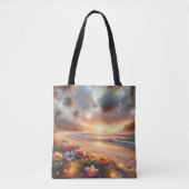 Betoverd tropisch strand met magische hibiscus tote bag (Voorkant)