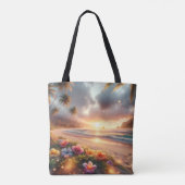 Betoverd tropisch strand met magische hibiscus tote bag (Achterkant)