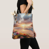 Betoverd tropisch strand met magische hibiscus tote bag (Dichtbij)