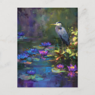 Betoverd Vijverwaterlelie Natuur Aquarel Feestdagenkaart