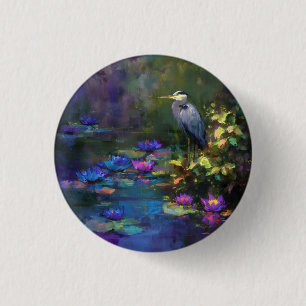 Betoverd Vijverwaterlelie Natuur Aquarel Ronde Button 3,2 Cm