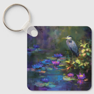 Betoverd Vijverwaterlelie Natuur Aquarel Sleutelhanger