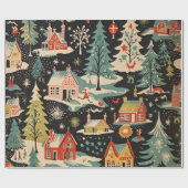 Betoverd Village Feestelijk Cadeaupapier (Vlak)