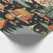 Betoverd Village Feestelijk Cadeaupapier (Hoek)