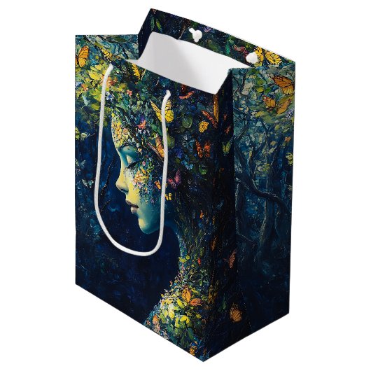 Betoverd Vlinderbos Godin (2) Medium Cadeauzakje (Voorkant Gekanteld)