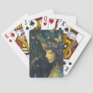 Betoverd Vlinderbos Godin (6) Pokerkaarten