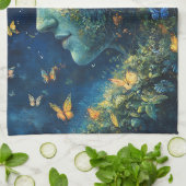 Betoverd Vlinderenbos Godin (1) Theedoek (Gevouwen)
