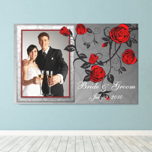 Betoverd voor bruiloft foto Keepsake verpakt Canva Canvas Afdruk (Insitu (Houten vloer))