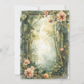 Betoverd wandelpad van betoverende bloemen bruilof kaart (Achterkant)
