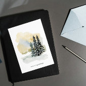 Betoverd Winter Bos Aquarel Feestdagen Kaart