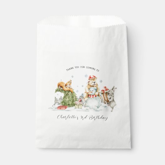 Betoverd winterbos | Birthday Bedankzakje (Voorkant)