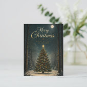 Betoverd Winterwoud Kerstmis Feestdagenkaart (Staand voorkant)
