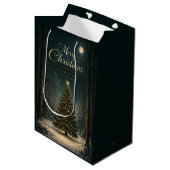 Betoverd Winterwoud Kerstmis Medium Cadeauzakje (Voorkant Gekanteld)
