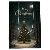 Betoverd Winterwoud Kerstmis Medium Cadeauzakje (Achterkant)
