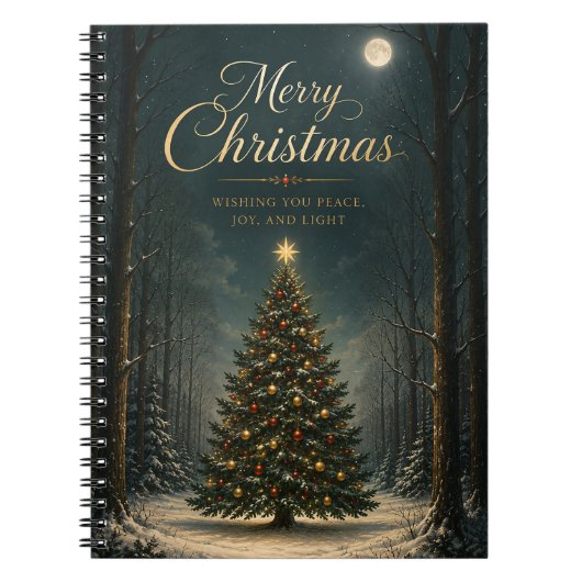 Betoverd Winterwoud Kerstmis Notitieboek (Voorkant)