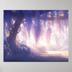 Betoverd Wisteria Forest: Etherische allover Dangl Poster