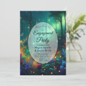 Betoverd woud van stralende juwelen verlovingsring kaart (Staand voorkant)