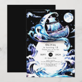 Betoverd Zee Fun Pirate Verjaardag Kaart (Voorkant / Achterkant)