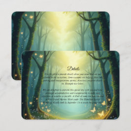 Betoverd Zonnig Zomerbos Bruiloft Informatiekaartje