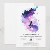 Betoverde aangepaste fee verjaardag kaart (Voorkant / Achterkant)