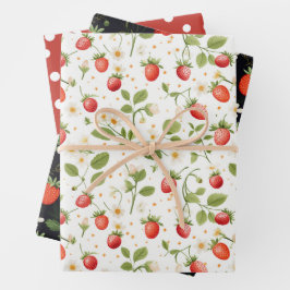 betoverde aardbei wrapping papier set inpakpapier vel