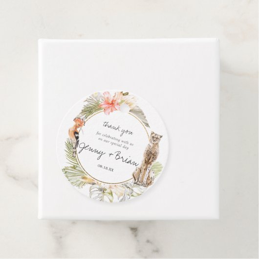 Betoverde Afrikaanse Safari | Bruiloft dank u Bedankjes Labels (In situ)