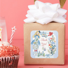 Betoverde Alice in Wonderland Garden Bedankt Vierkante Sticker