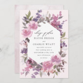 Betoverde Aquarel Bloem Bruiloft Uitgesteld Aankondiging (Voorkant / Achterkant)