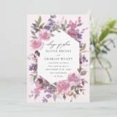 Betoverde Aquarel Bloemen Bruiloft Uitgesteld Aankondiging (Staand voorkant)