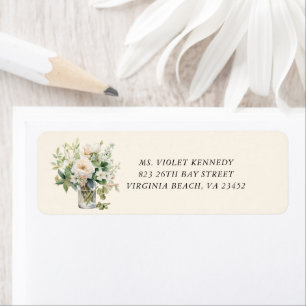 Betoverde Aquarel Boheemse Bloem Adres  Etiket