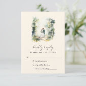 Betoverde Aquarel Bos Boho Bruiloft RSVP Kaart (Staand voorkant)