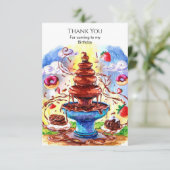 Betoverde Aquarel Chocolade Verjaardag Bedankkaart (Staand voorkant)