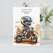 Betoverde Aquarel Motorfiets Verjaardag Bedankkaart (Staand voorkant)