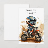 Betoverde Aquarel Motorfiets Verjaardag Bedankkaart (Voorkant / Achterkant)