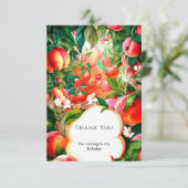 Betoverde Aquarel Perzik Verjaardag Bedankkaart (Staand voorkant)