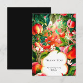 Betoverde Aquarel Perzik Verjaardag Bedankkaart (Voorkant / Achterkant)