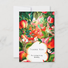 Betoverde Aquarel Perzik Verjaardag Bedankkaart