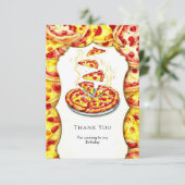 Betoverde Aquarel Pizza Verjaardag Bedankkaart (Staand voorkant)