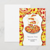 Betoverde Aquarel Pizza Verjaardag Bedankkaart (Voorkant / Achterkant)