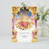 Betoverde Aquarel Popcorn Verjaardag Bedankkaart (Staand voorkant)