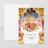 Betoverde Aquarel Popcorn Verjaardag Bedankkaart (Voorkant / Achterkant)