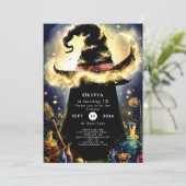 Betoverde Aquarel Tovenaar Verjaardag Kaart (Staand voorkant)