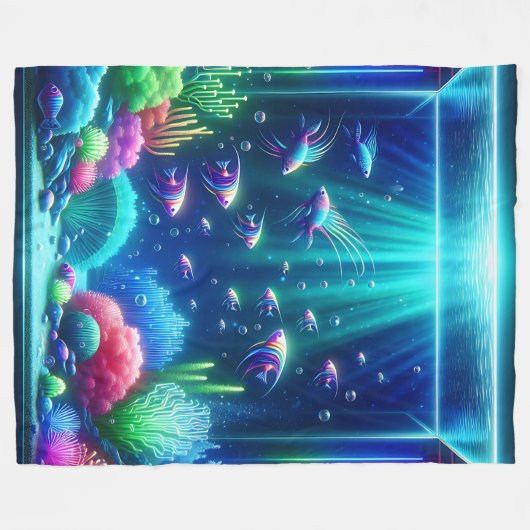 "Betoverde aquariumontsnapping" Fleece Deken (Voorkant (Horizontaal))