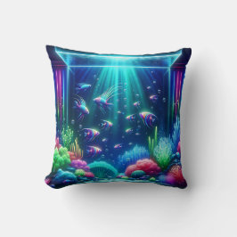"Betoverde aquariumontsnapping" Kussen