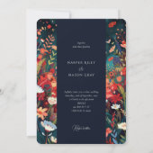 Betoverde avond - Bloemen bruiloft Bourgondië Navy Kaart (Achterkant)