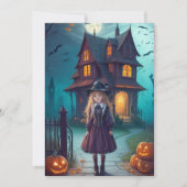 Betoverde avond in het spookhuis feestdagenkaart (Voorkant)