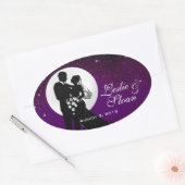 Betoverde avond nachtelijke bruiloft gunst ovale sticker (Envelop)