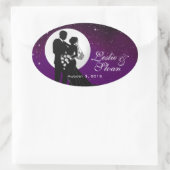 Betoverde avond nachtelijke bruiloft gunst ovale sticker (Tas)